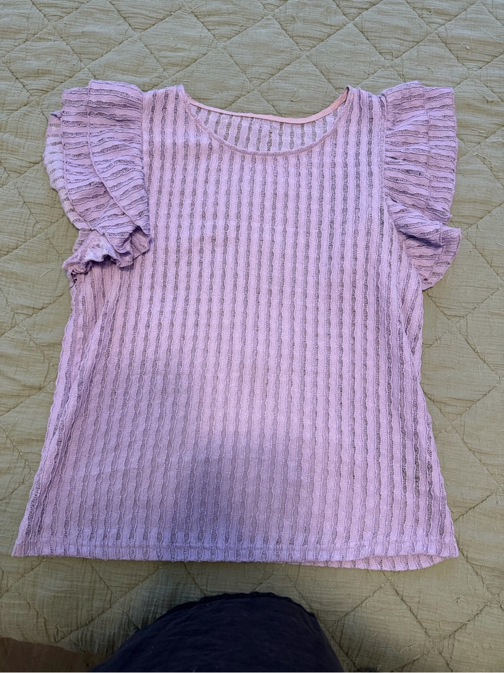 Women’s Lavender Ruffle Sleeve Top